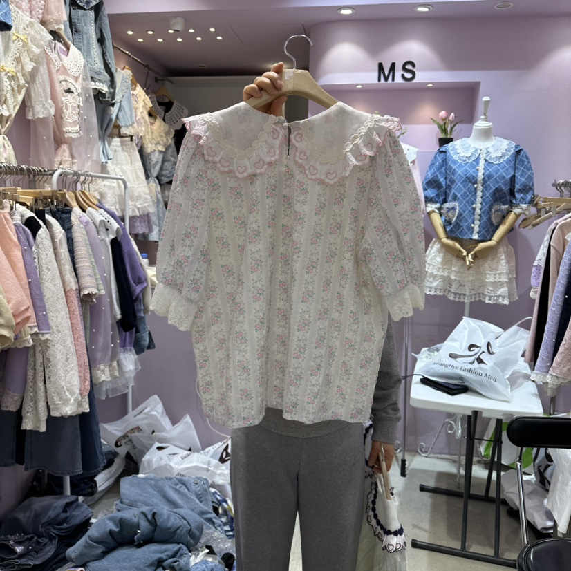 MS韓國東大門直郵女裝新品熱賣時尚職業人氣推薦襯衫蕾絲衫MS襯衫/蕾絲衫