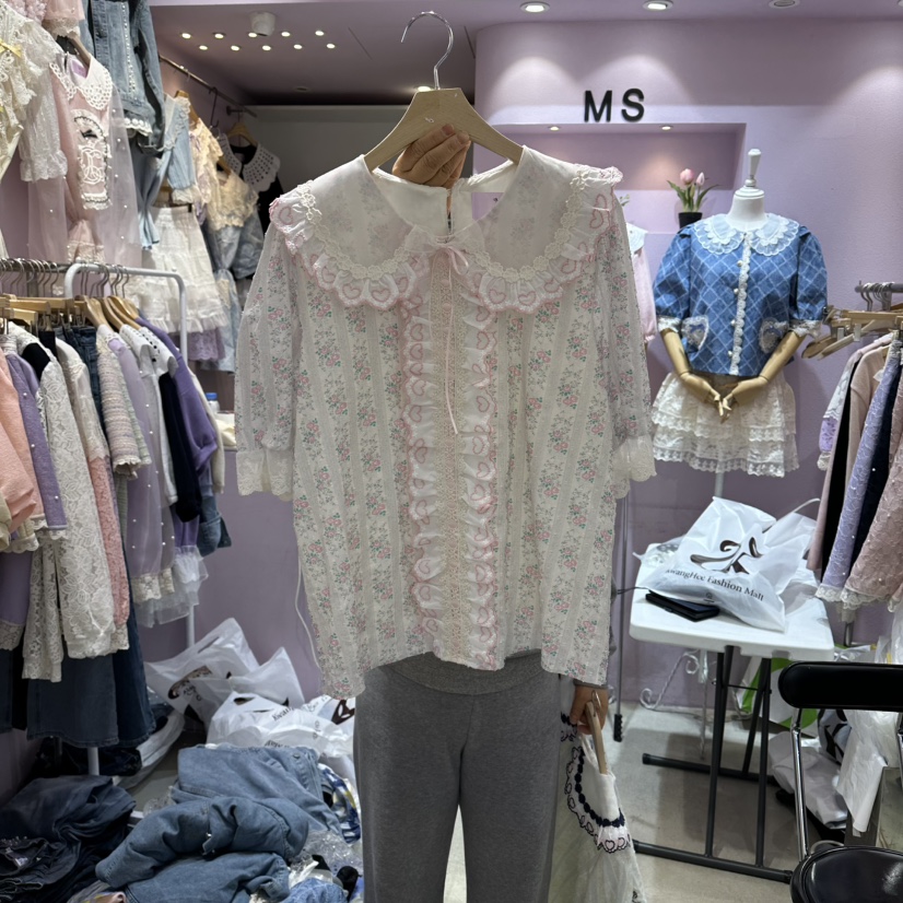 MS韓國東大門直郵女裝新品熱賣時尚職業人氣推薦襯衫蕾絲衫MS襯衫/蕾絲衫圖色1