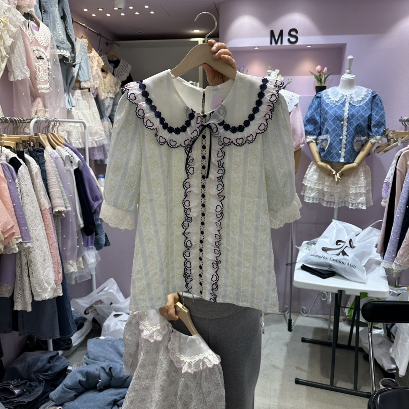 MS韓國東大門直郵女裝新品熱賣時尚職業人氣推薦襯衫蕾絲衫MS襯衫/蕾絲衫圖色2