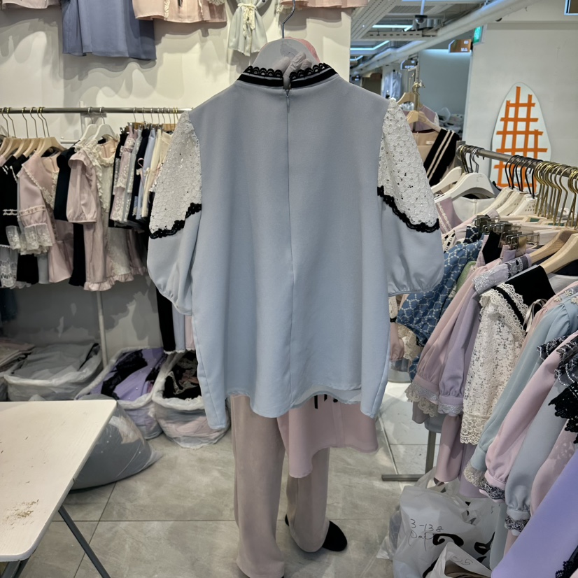 PAPA韓國代購女裝新品26春夏推薦人氣休閑職業襯衫蕾絲衫PaPa/HALMADE襯衫/蕾絲衫