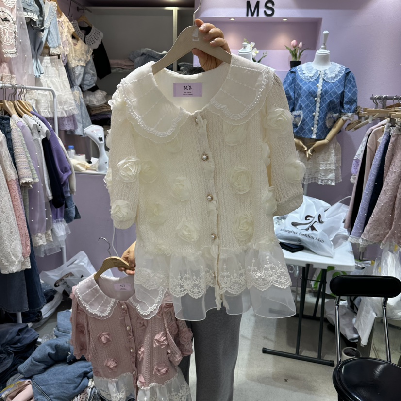 MS韓國直郵女裝新款休閑推薦熱賣職業人氣襯衫蕾絲衫羊毛衫MS襯衫/蕾絲衫圖色2