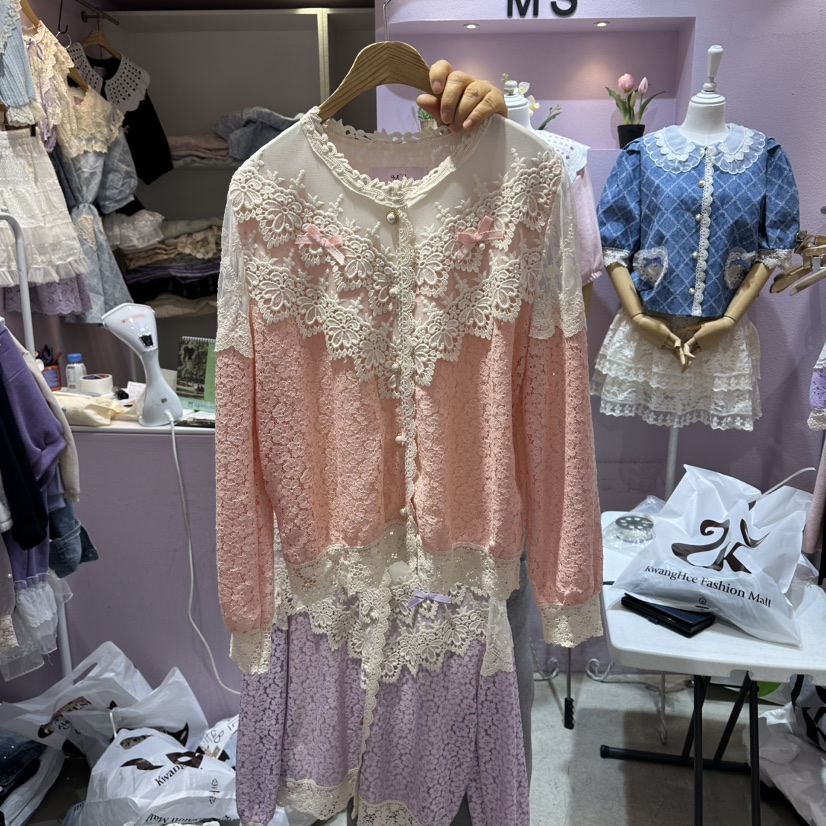 MS韓國直郵實拍女裝新品休閑熱賣26春夏襯衫蕾絲衫羊毛衫MS襯衫/蕾絲衫圖色1