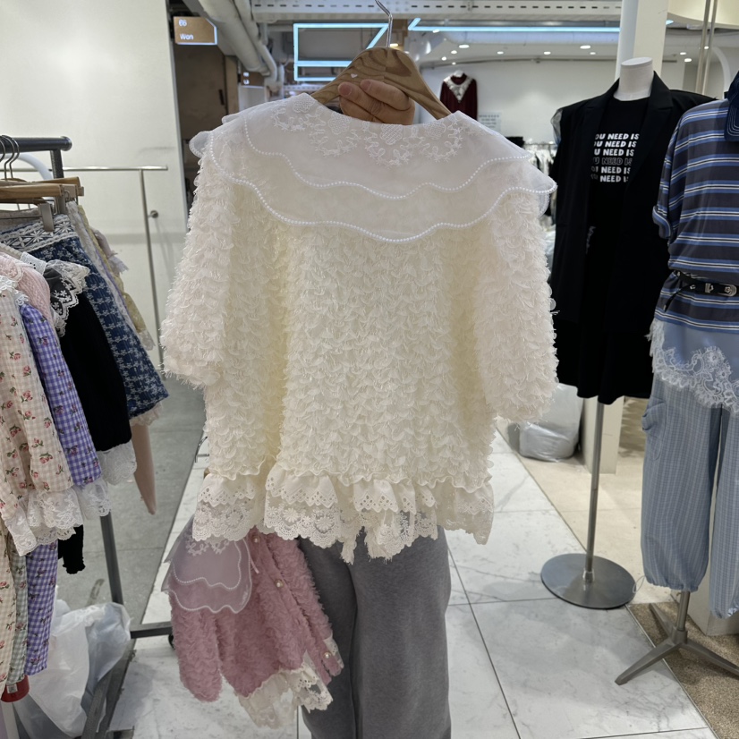 MS韓國直郵女士新款時尚職業26春夏熱賣休閑襯衫蕾絲衫開衫MS襯衫/蕾絲衫