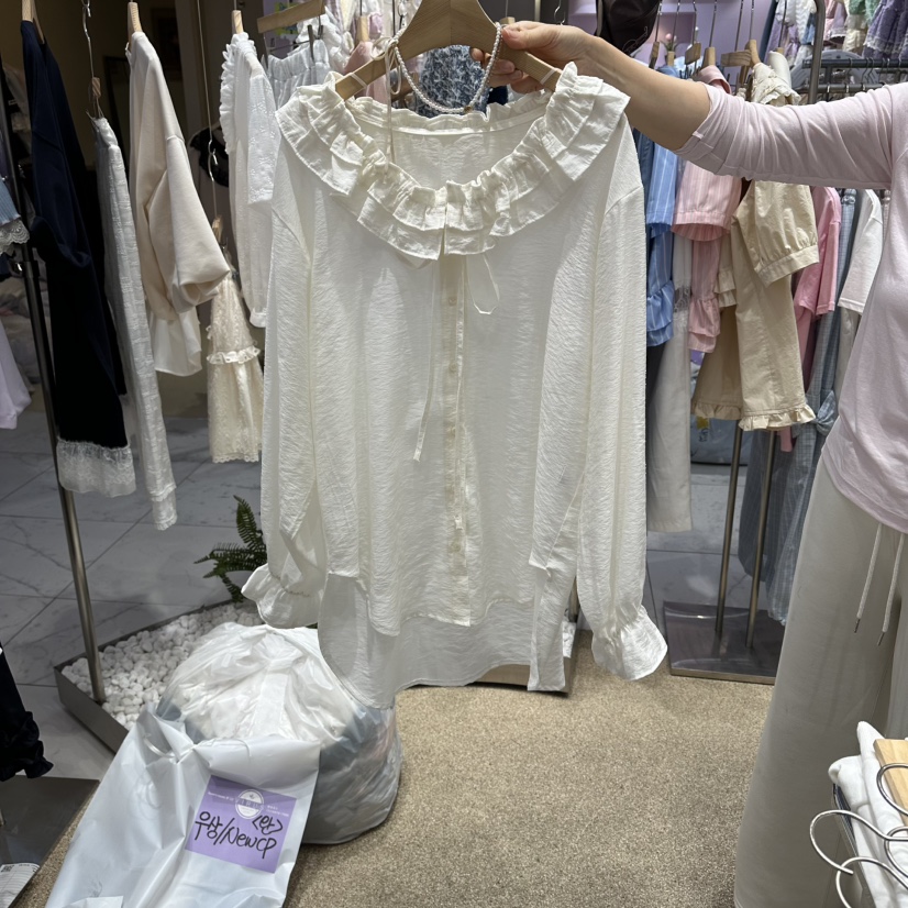 VIRUS韓國東大門直郵女士新品休閑熱賣26春夏時尚襯衫蕾絲衫VIRUS襯衫/蕾絲衫圖色1