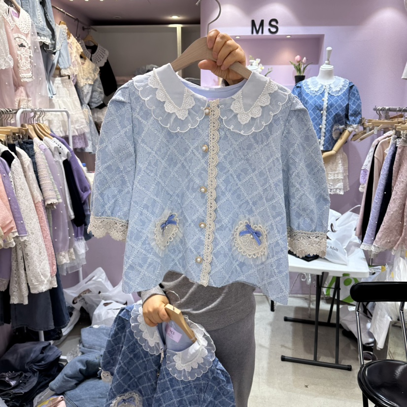MS韓國東大門代購女裝新款時尚職業26春夏推薦襯衫蕾絲衫MS襯衫/蕾絲衫圖色2