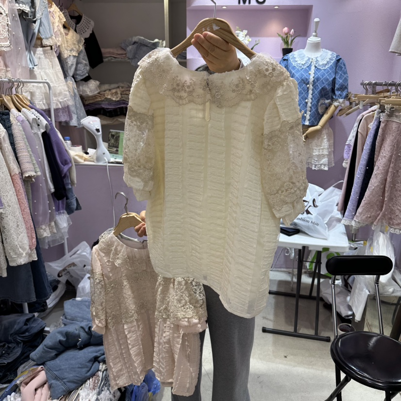 MS韓國東大門直郵女裝新款人氣26春夏熱賣時尚襯衫蕾絲衫MS襯衫/蕾絲衫