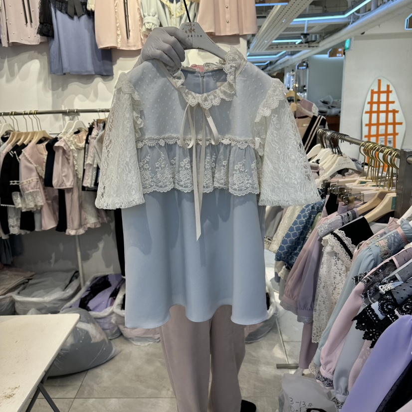 PAPA韓國東大門代購女裝新品休閑推薦時尚職業襯衫蕾絲衫PaPa/HALMADE襯衫/蕾絲衫圖色2