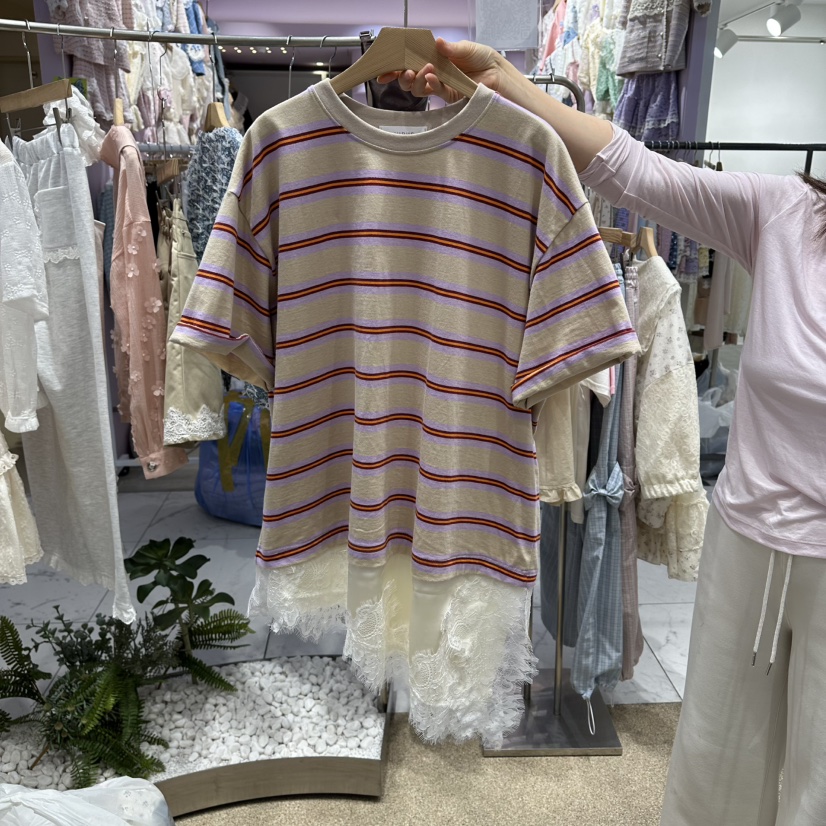 VIRUS韓國東大門代購女士新款時尚人氣26春夏T恤不含腰帶VIRUST恤圖色1