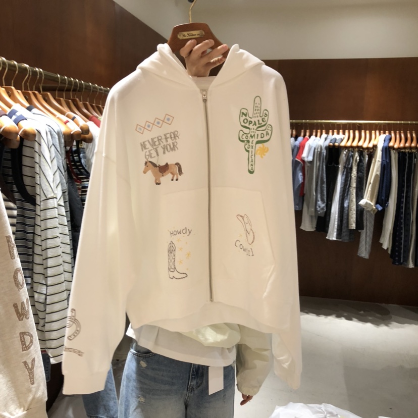 HEBON韓國東大門代購女裝新品休閑時尚26春夏衛衣連帽衫拉鏈HEBON衛衣圖色1