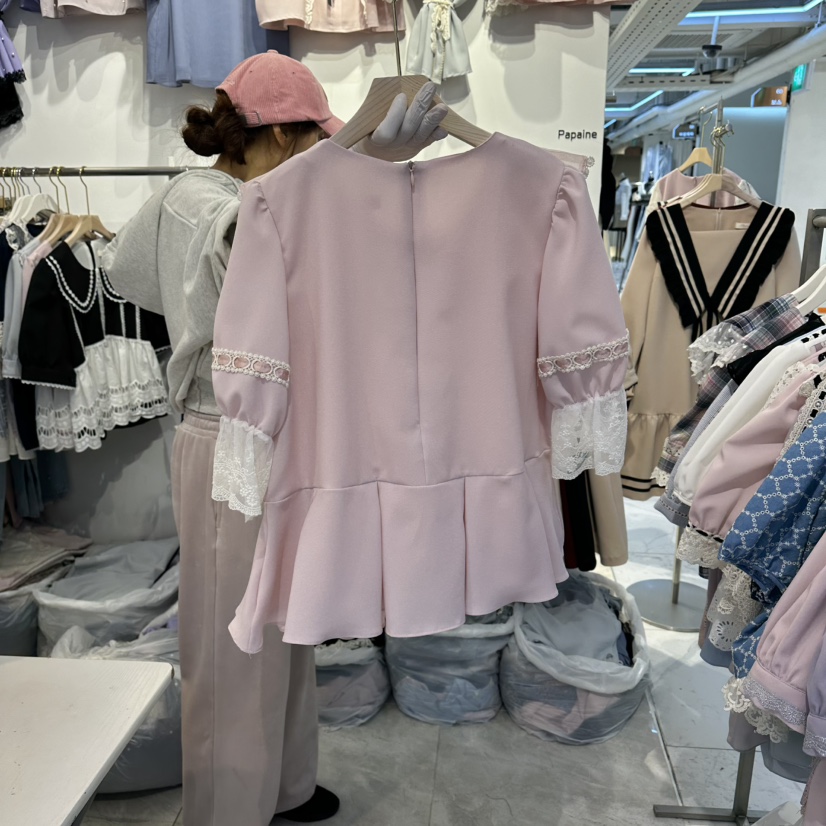 PAPA韓國東大門代購女士新品休閑熱賣時尚人氣襯衫蕾絲衫PaPa/HALMADE襯衫/蕾絲衫