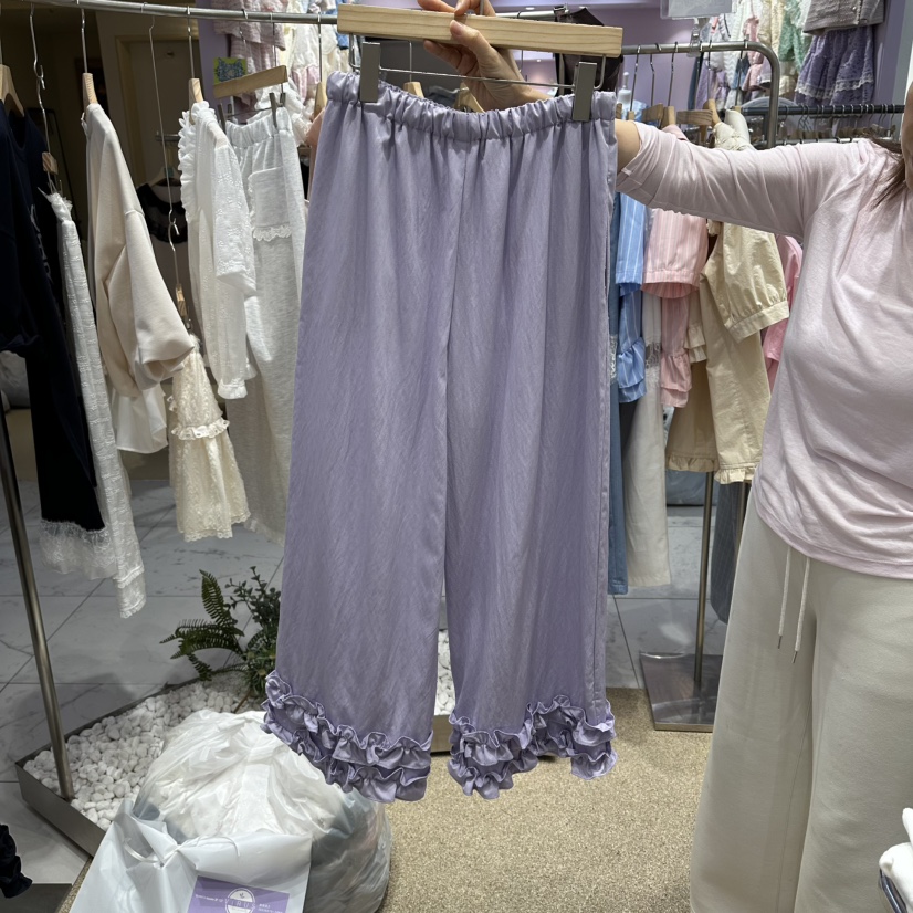 VIRUS韓國直郵實拍女裝新款休閑推薦人氣熱賣休閑褲荷葉邊VIRUS休閑褲