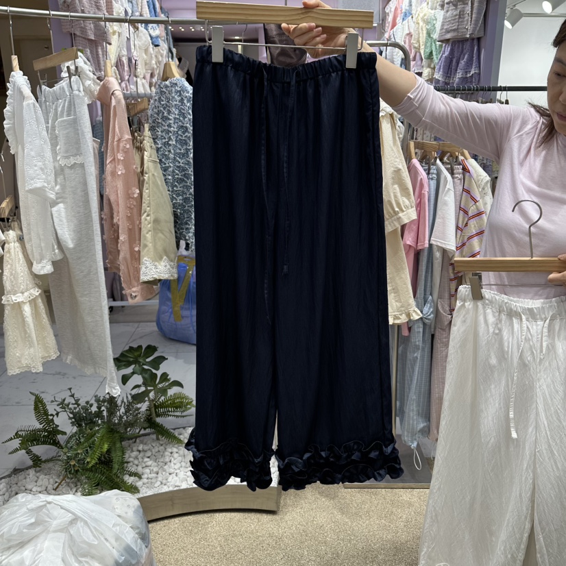 VIRUS韓國直郵實拍女裝新款休閑推薦人氣熱賣休閑褲荷葉邊VIRUS休閑褲圖色3