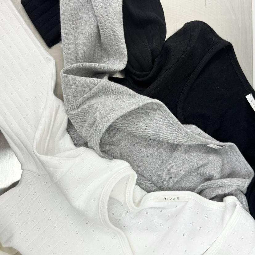 RIVER韓國代購女士新款推薦時尚職業熱賣26春夏長袖T恤紐扣WATER/RIVER長袖T恤