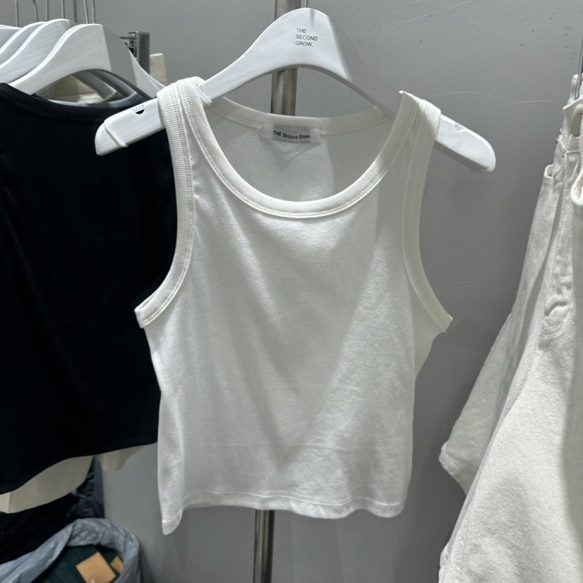 THE SECOND GROW/QUEENSRABBIT韓國東大門直郵女裝新品職業吊帶背心羅紋THE SECOND GROW/QUEENSRABBIT吊帶/背心圖色1