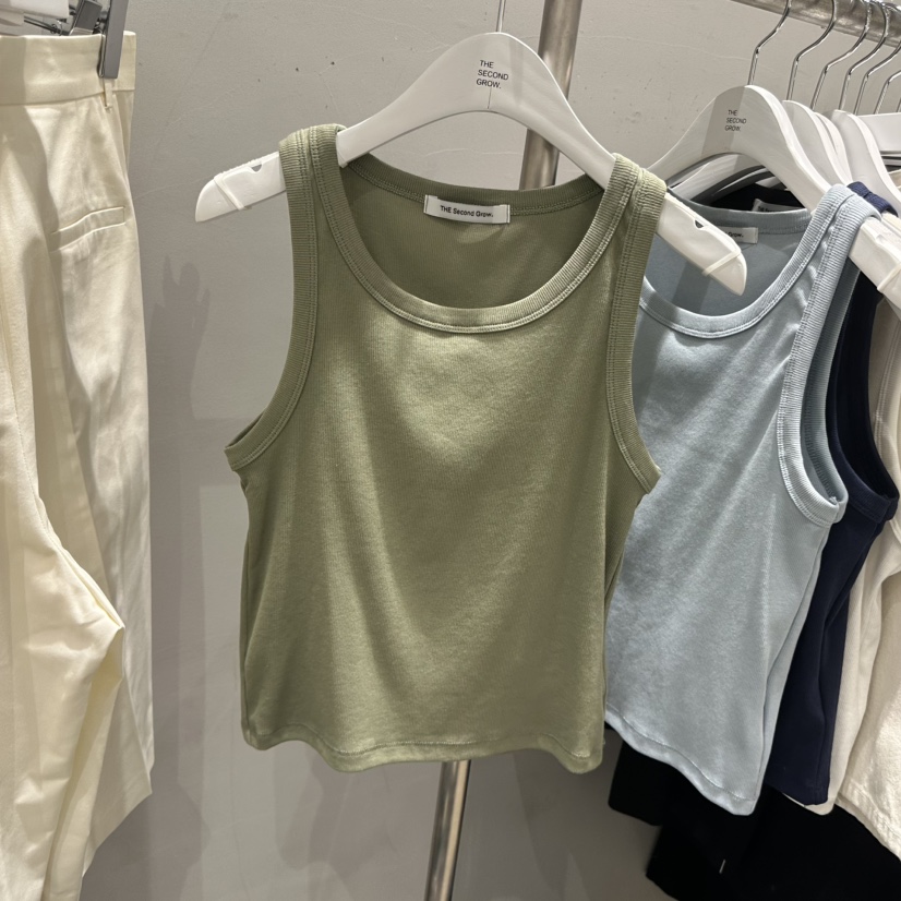 THE SECOND GROW/QUEENSRABBIT韓國東大門直郵女裝新品職業吊帶背心羅紋THE SECOND GROW/QUEENSRABBIT吊帶/背心圖色5