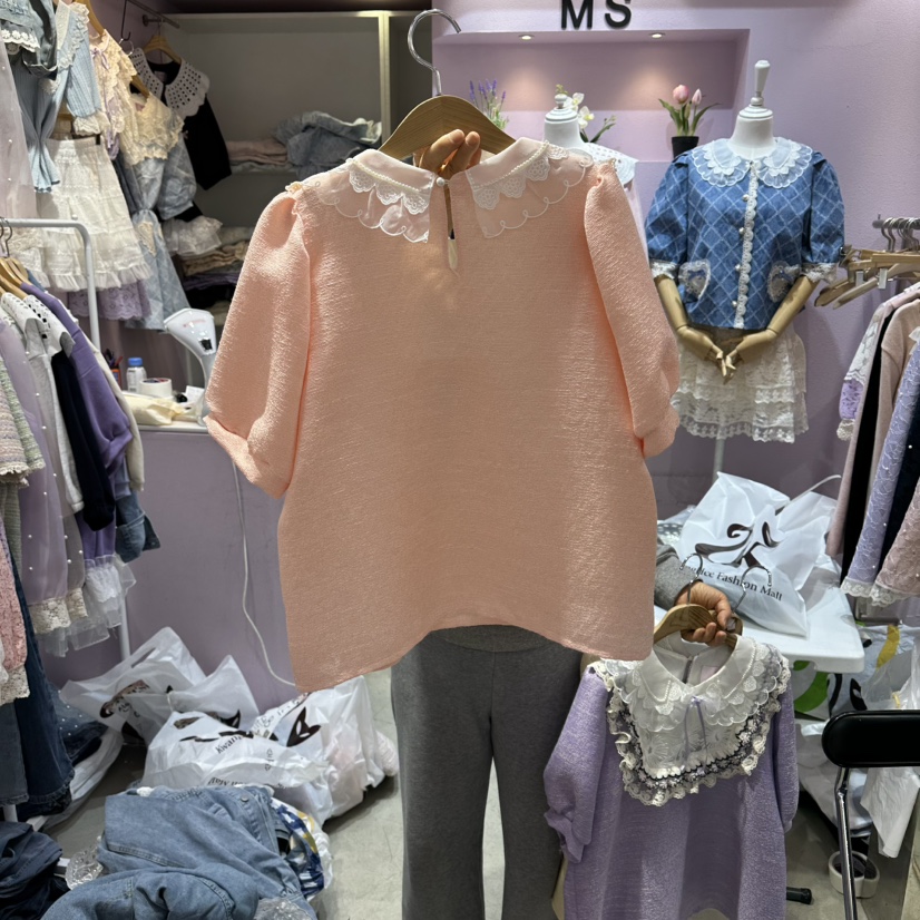 MS韓國直郵實拍女裝新品休閑時尚人氣職業熱賣襯衫蕾絲衫MS襯衫/蕾絲衫