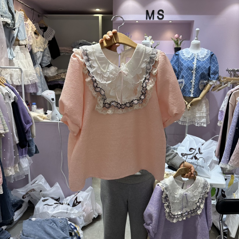 MS韓國直郵實拍女裝新品休閑時尚人氣職業熱賣襯衫蕾絲衫MS襯衫/蕾絲衫圖色2
