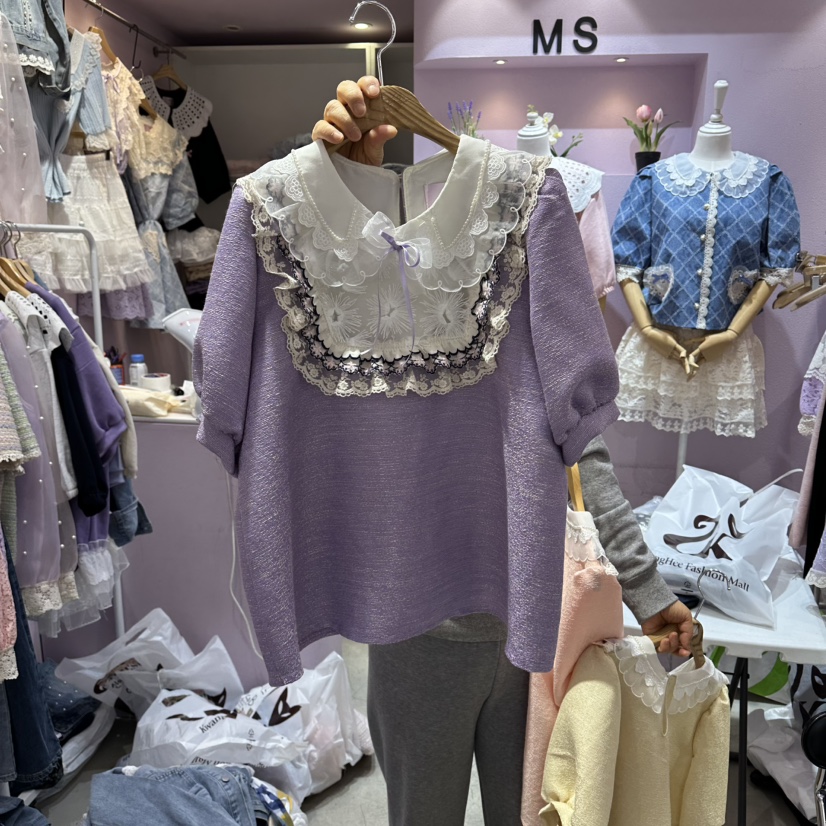 MS韓國直郵實拍女裝新品休閑時尚人氣職業熱賣襯衫蕾絲衫MS襯衫/蕾絲衫圖色3