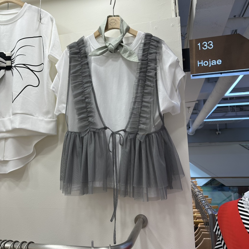 HOJAE韓國東大門直郵女士新款26春夏時尚職業推薦馬甲荷葉邊MID-LEVEL JUMP馬甲