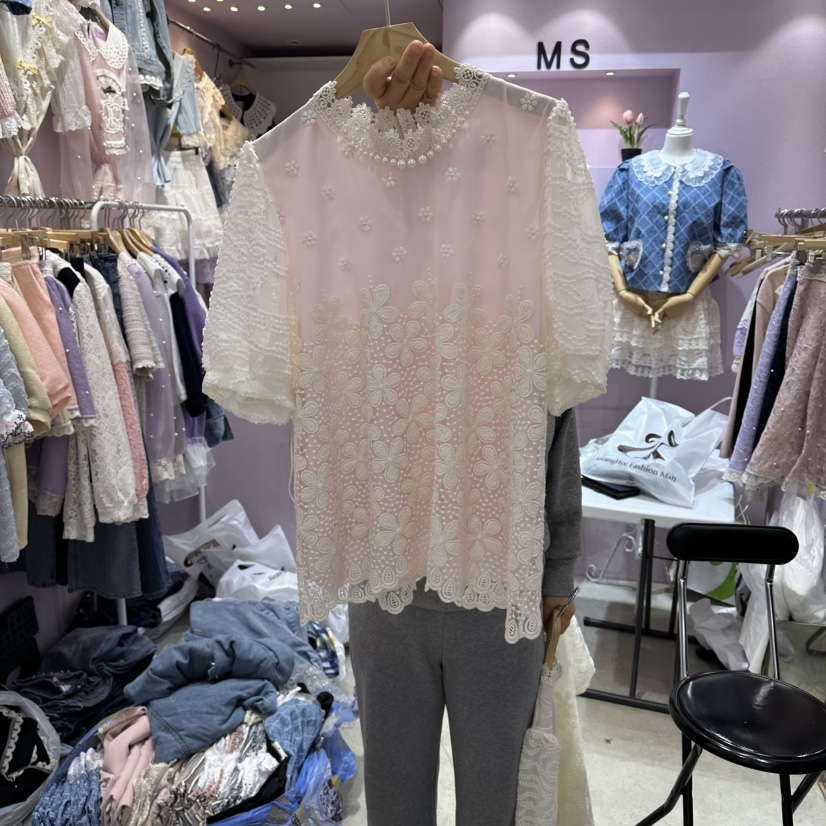 MS韓國代購女裝新品時尚職業推薦26春夏人氣熱賣襯衫蕾絲衫MS襯衫/蕾絲衫圖色2