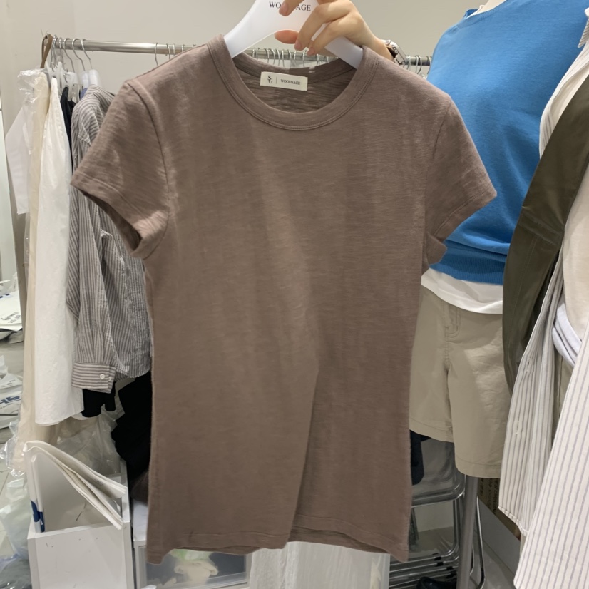 WOOD SAGE韓國東大門直郵女士新款26春夏推薦職業時尚T恤WOOD SAGET恤圖色1