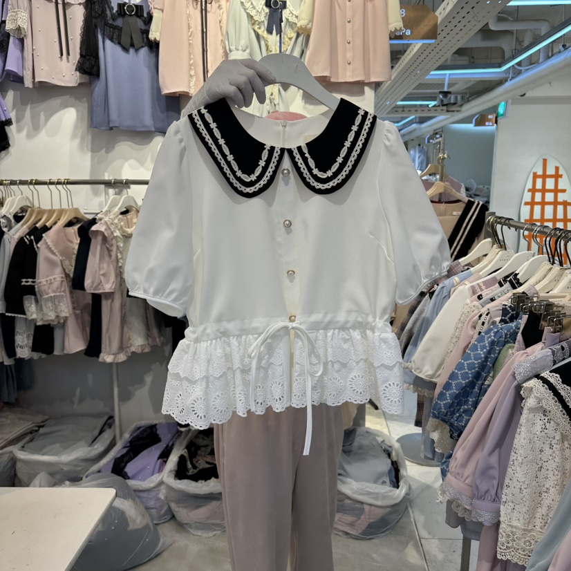 PAPA韓國代購女裝新品推薦休閑職業26春夏人氣襯衫蕾絲衫PaPa/HALMADE襯衫/蕾絲衫圖色2