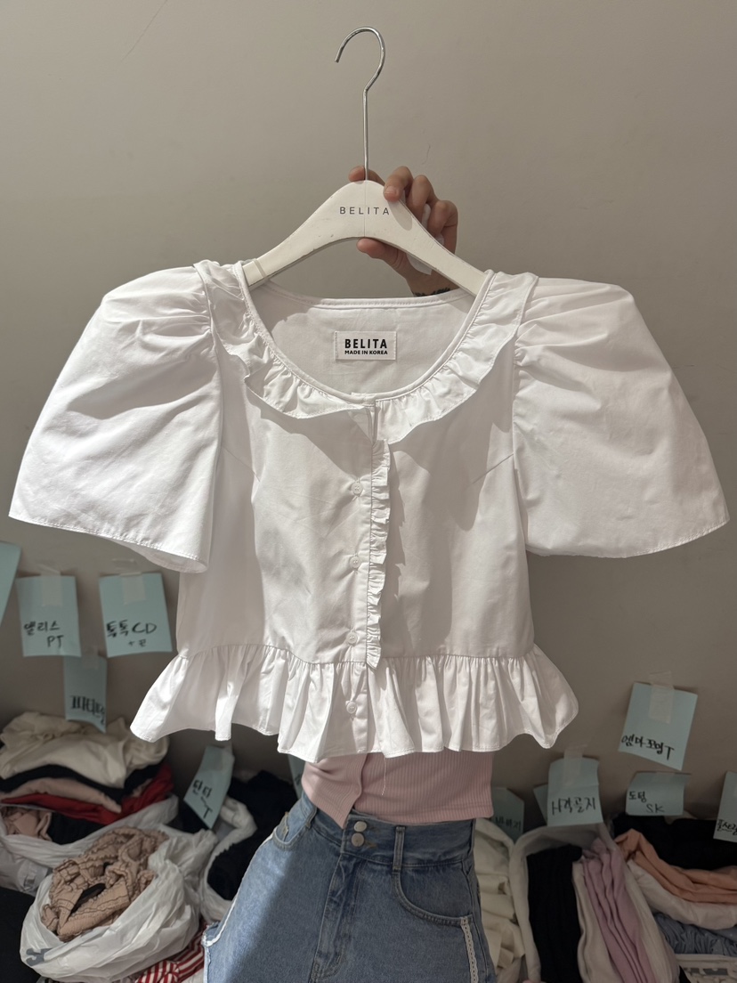 BELITA-L韓國直郵實拍女士新品熱賣26春夏時尚襯衫蕾絲衫BELITA-L襯衫/蕾絲衫圖色1