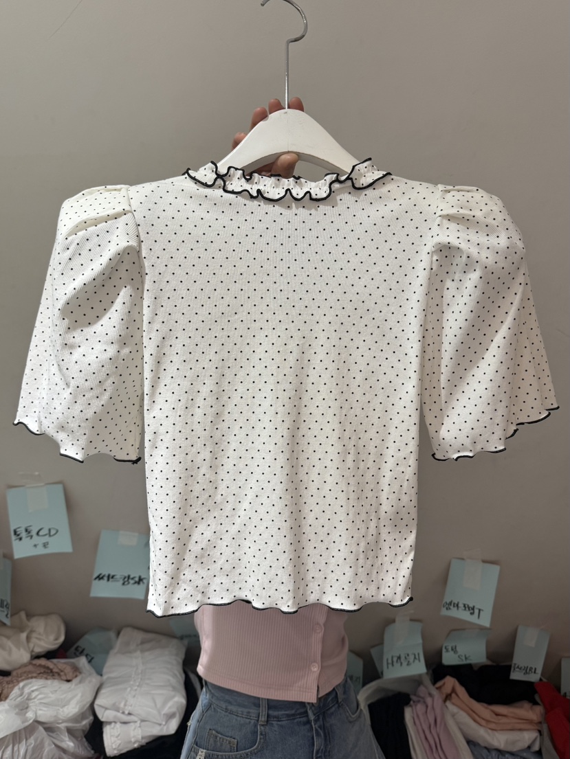 BELITA-L韓國直郵實拍女裝新品時尚襯衫蕾絲衫荷葉邊開衫BELITA-L襯衫/蕾絲衫