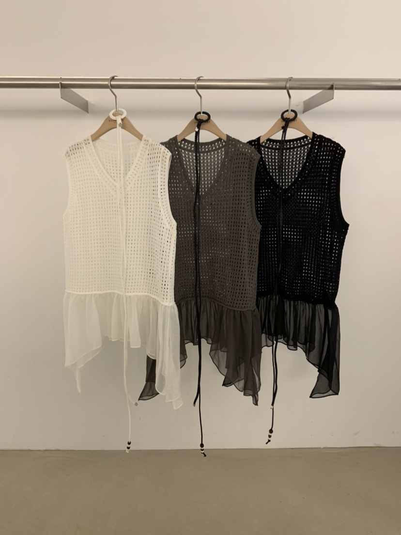 UNDER KEY韓國直郵實拍女士新品休閑熱賣吊帶背心含腰帶UNDER KEY吊帶/背心