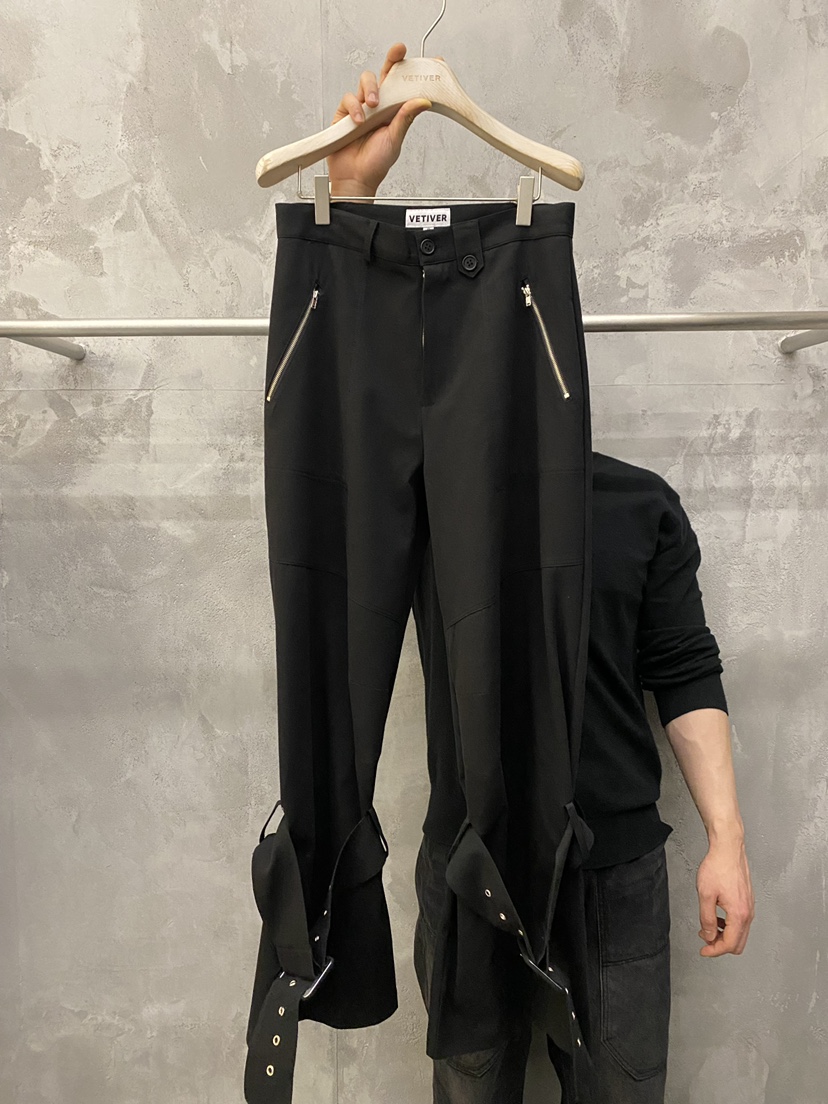 THE VETIVER-A韓國直郵實拍女裝新品熱賣時尚休閑褲腰帶VETIVER休閑褲圖色1