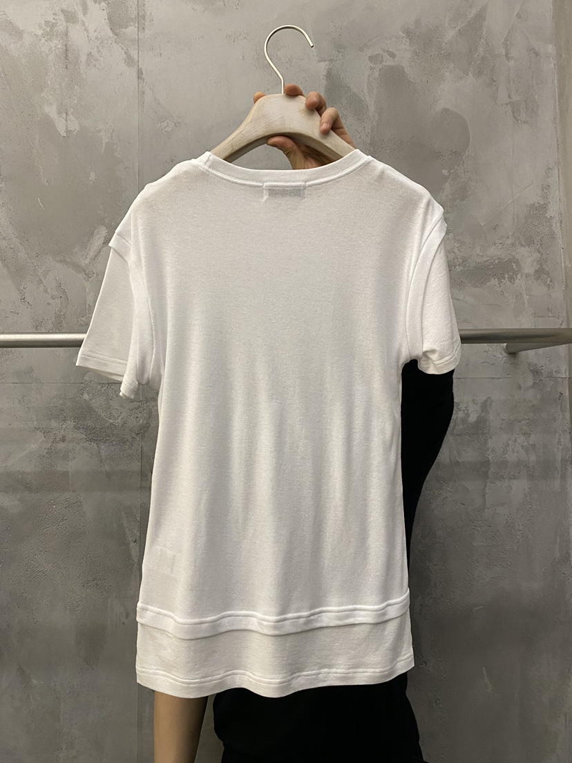 THE VETIVER-A韓國直郵女士新品休閑熱賣推薦T恤假兩件VETIVERT恤