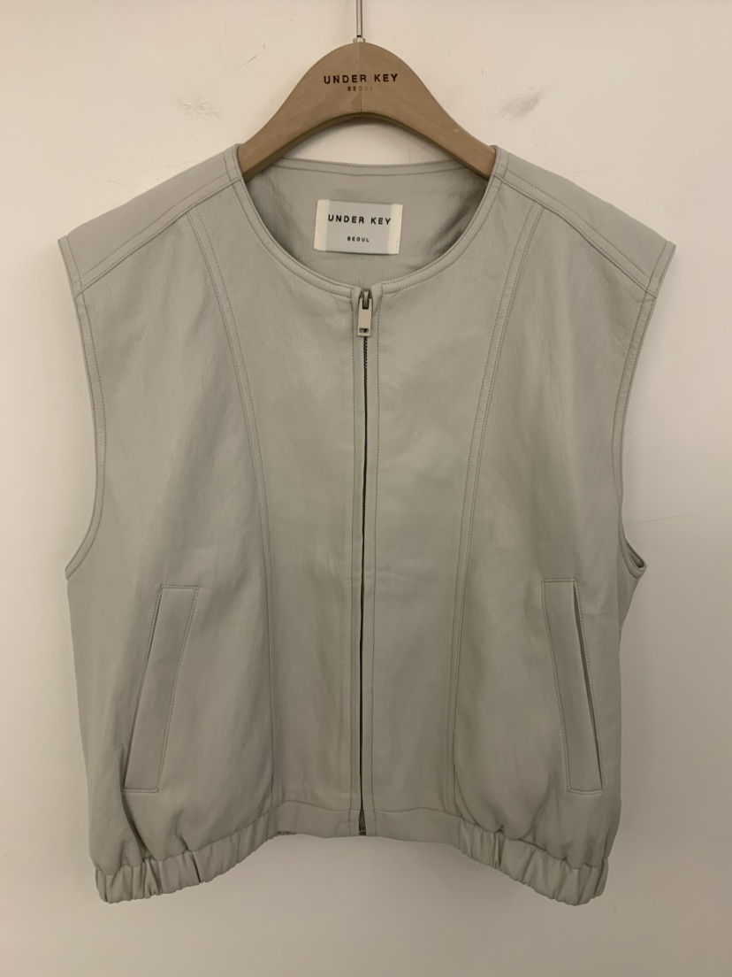 UNDER KEY韓國代購女裝新款推薦時尚人氣職業休閑馬甲皮革UNDER KEY馬甲圖色3