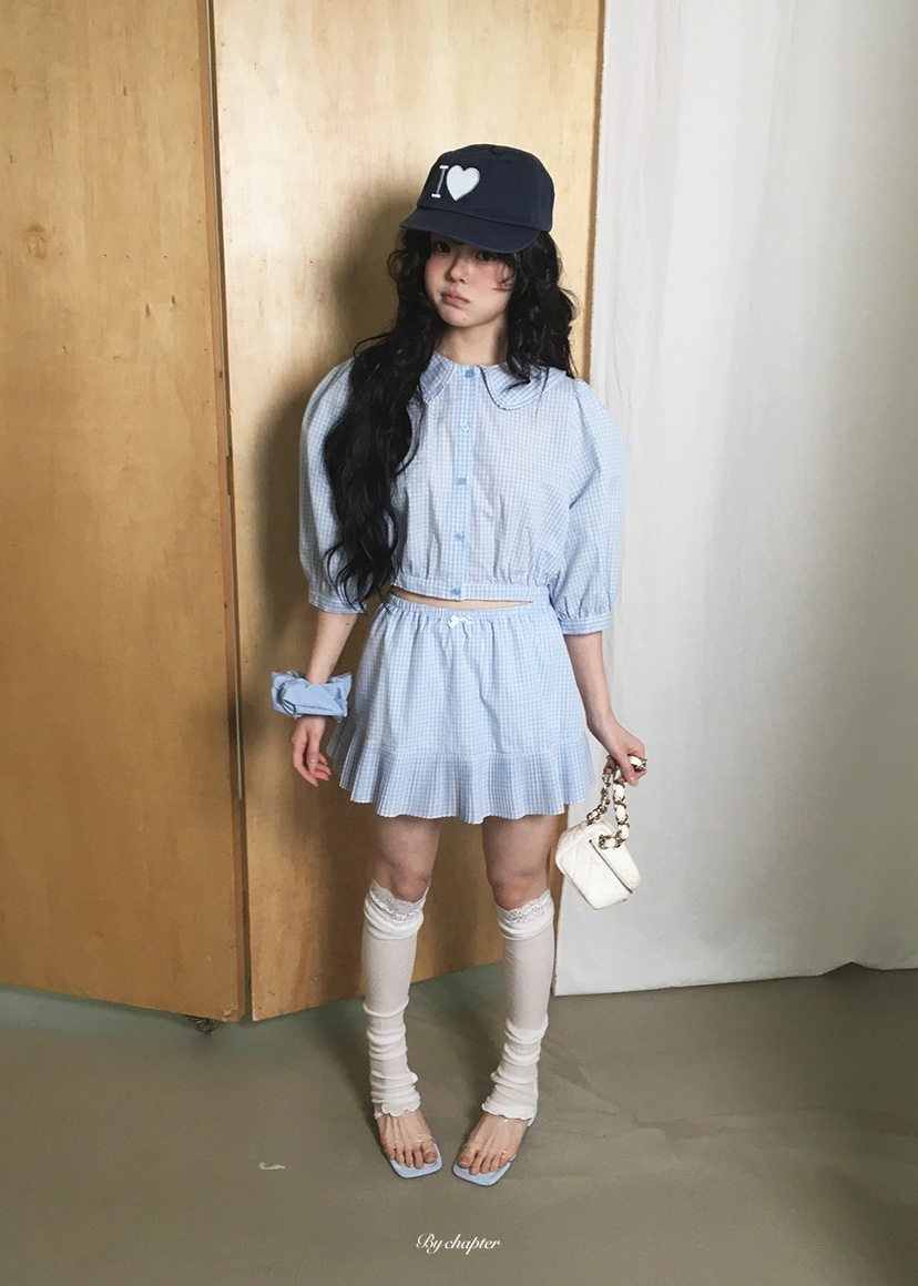 BY CHAPTER韓國代購女士新款休閑人氣職業時尚推薦短裙褶裙BY Chapter短裙