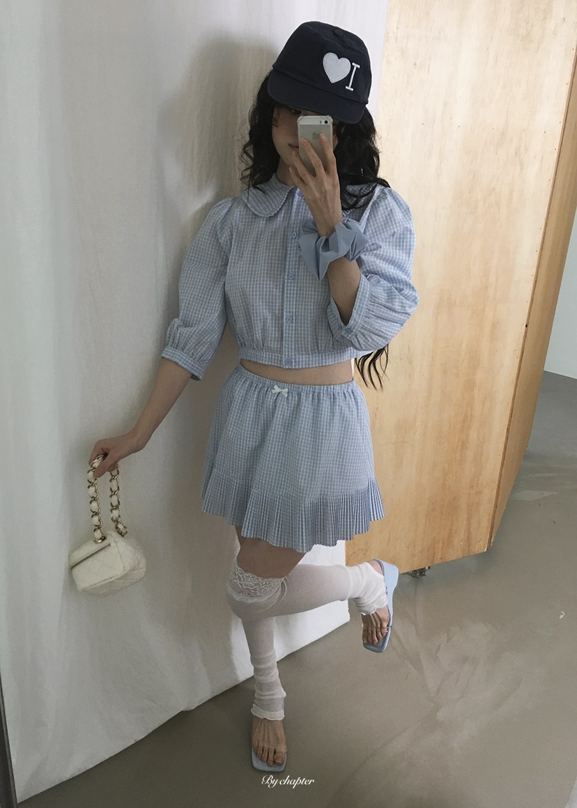 BY CHAPTER韓國代購女士新款休閑人氣職業時尚推薦短裙褶裙BY Chapter短裙