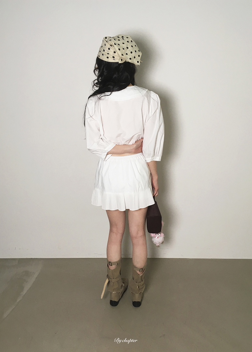 BY CHAPTER韓國代購女士新款休閑人氣職業時尚推薦短裙褶裙BY Chapter短裙