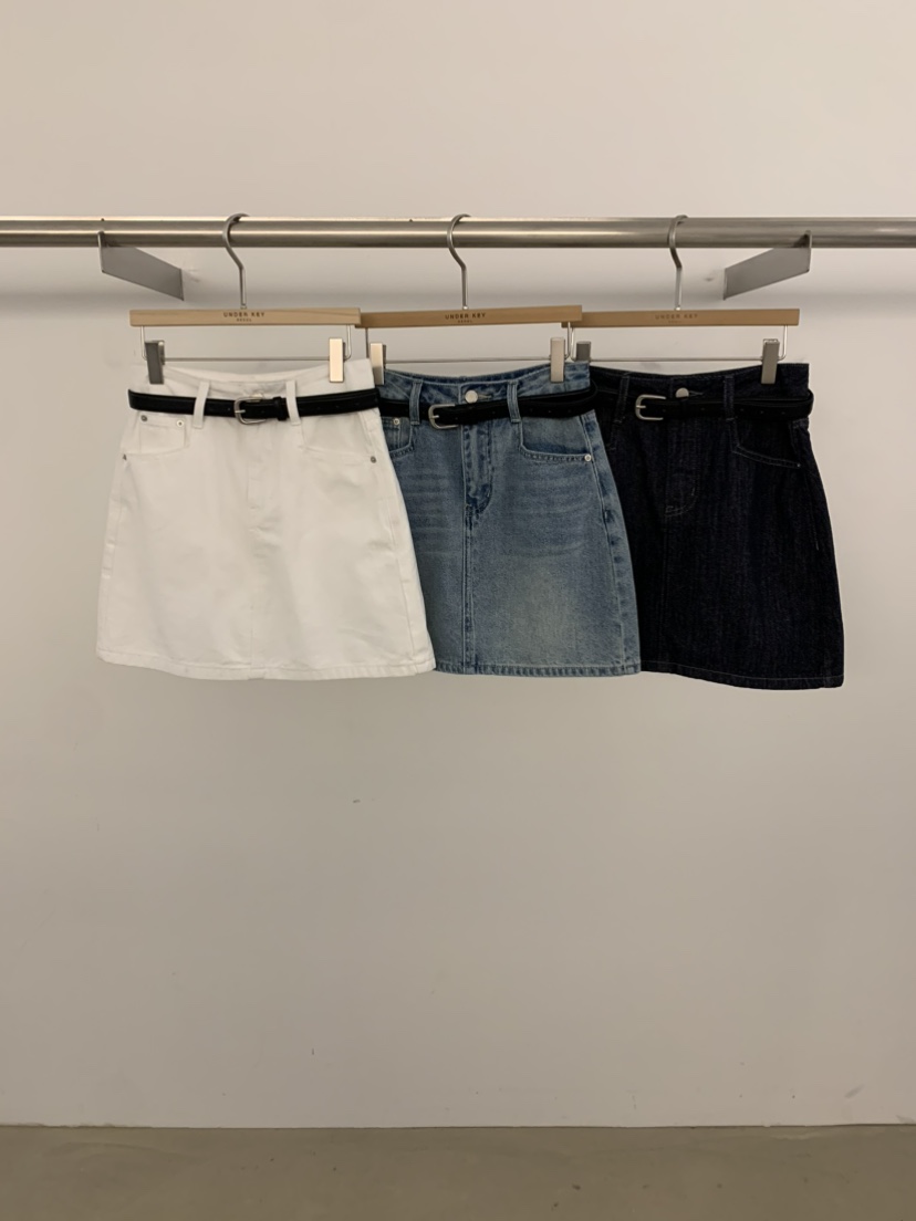UNDER KEY韓國代購女裝新款時尚推薦職業熱賣短裙含腰帶UNDER KEY短裙
