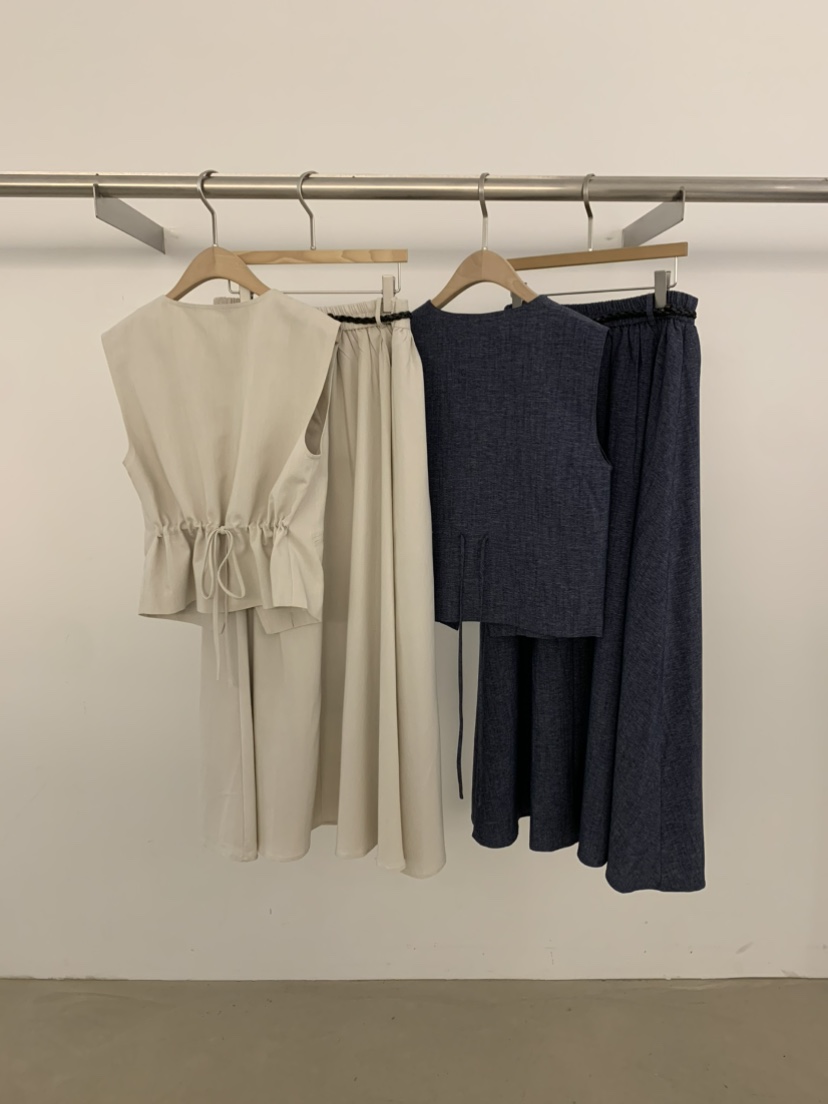 UNDER KEY韓國直郵女士新款職業休閑26春夏套裝含腰帶亞麻UNDER KEY套裝