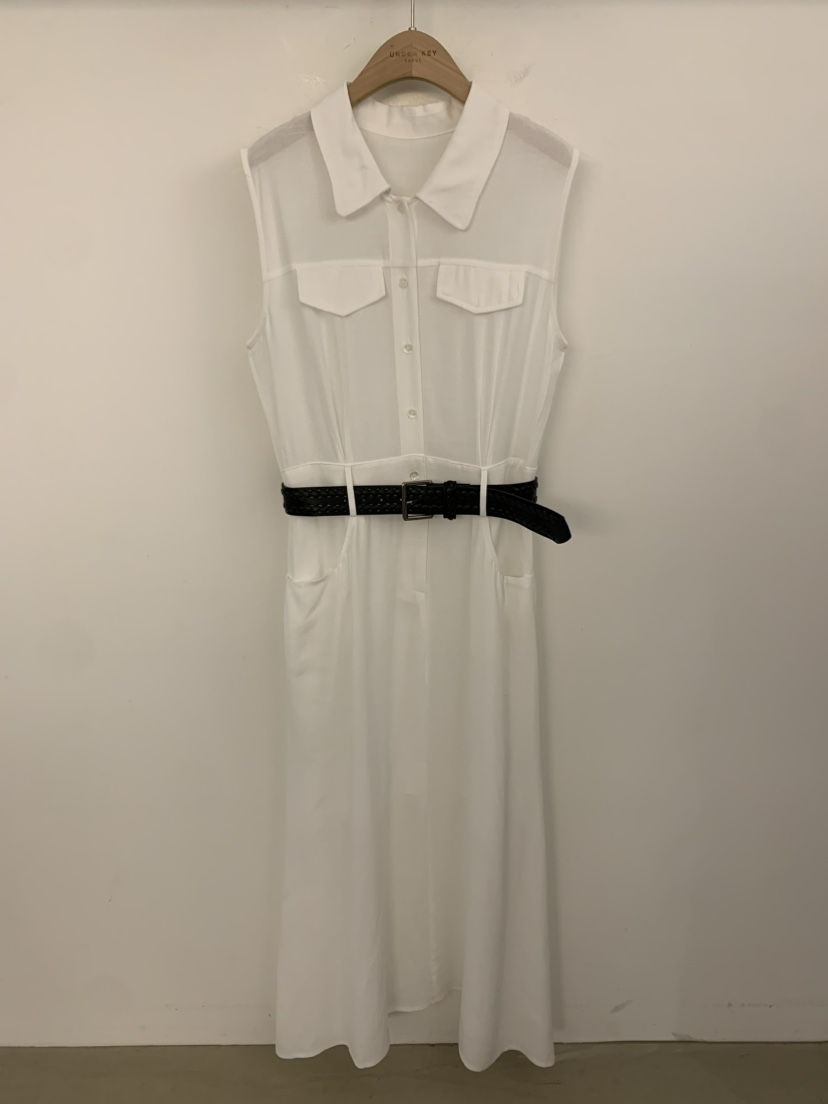 UNDER KEY韓國東大門直郵女裝新品26春夏連衣裙含腰帶亞麻布UNDER KEY連衣裙圖色1