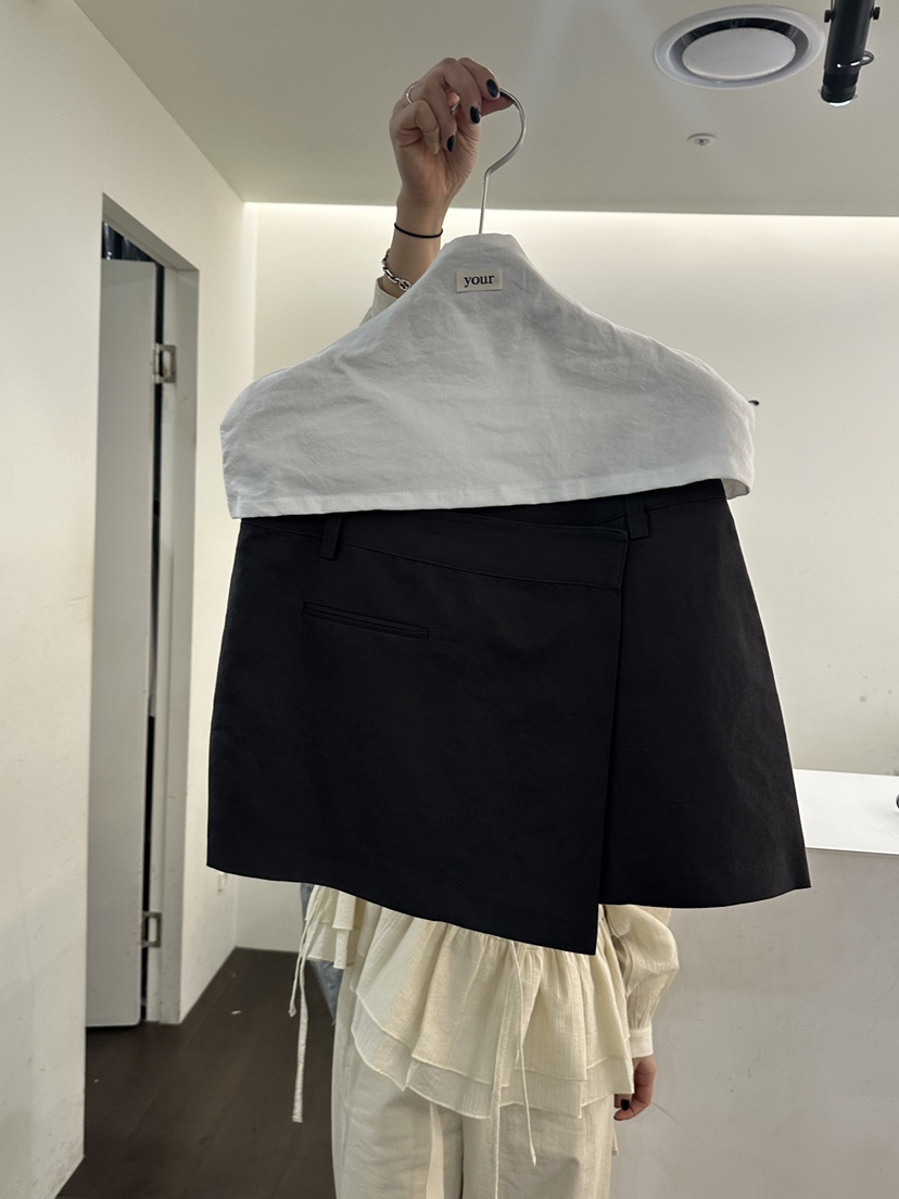 YOUR-P韓國直郵女士新品職業推薦熱賣休閑人氣短裙披肩亞麻YOUR-P短裙圖色3