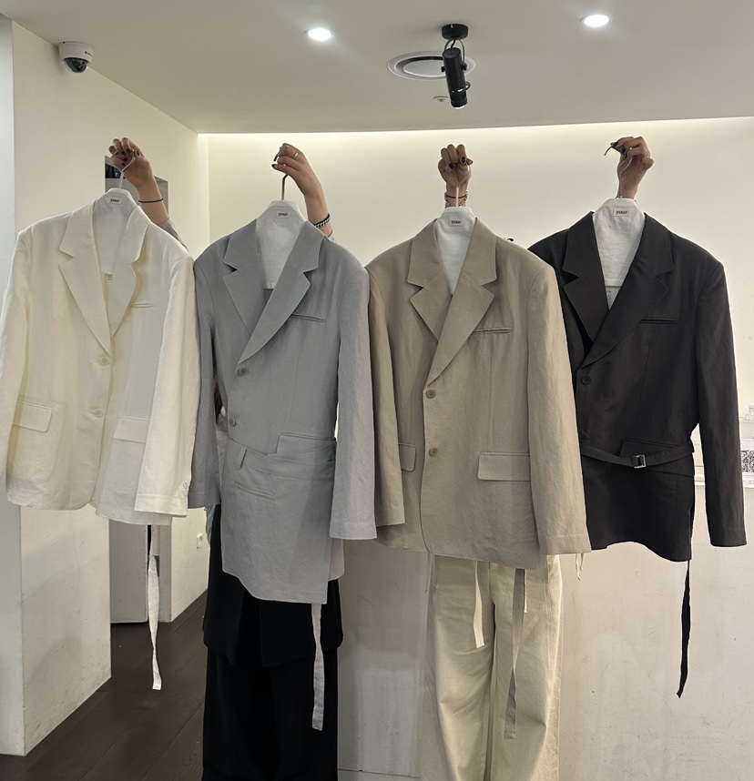 YOUR-P韓國東大門代購女士新款時尚人氣推薦夾克含腰帶亞麻YOUR-P夾克