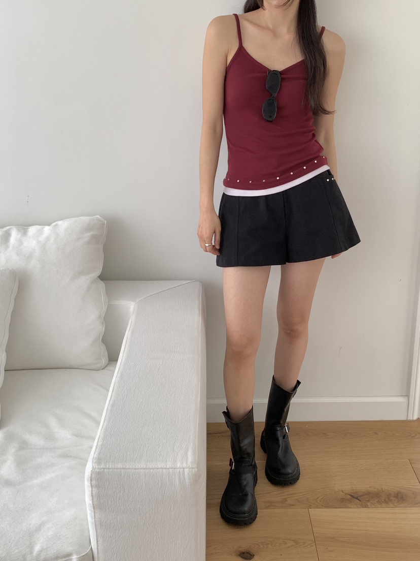 RE:OPENING韓國東大門直郵女士新款休閑熱賣吊帶背心鏤空RE:OPENING吊帶/背心