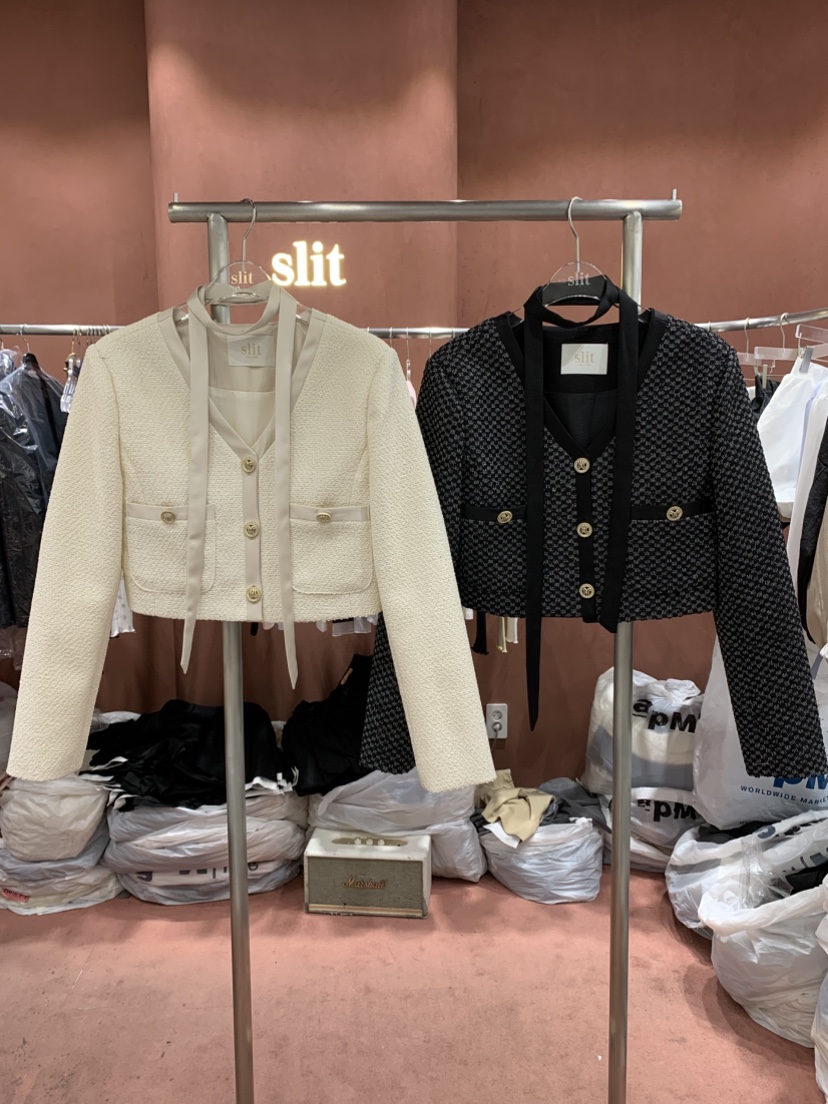 SLIT韓國直郵女士新品熱賣推薦休閑時尚26春夏夾克含脖帶SLIT夾克