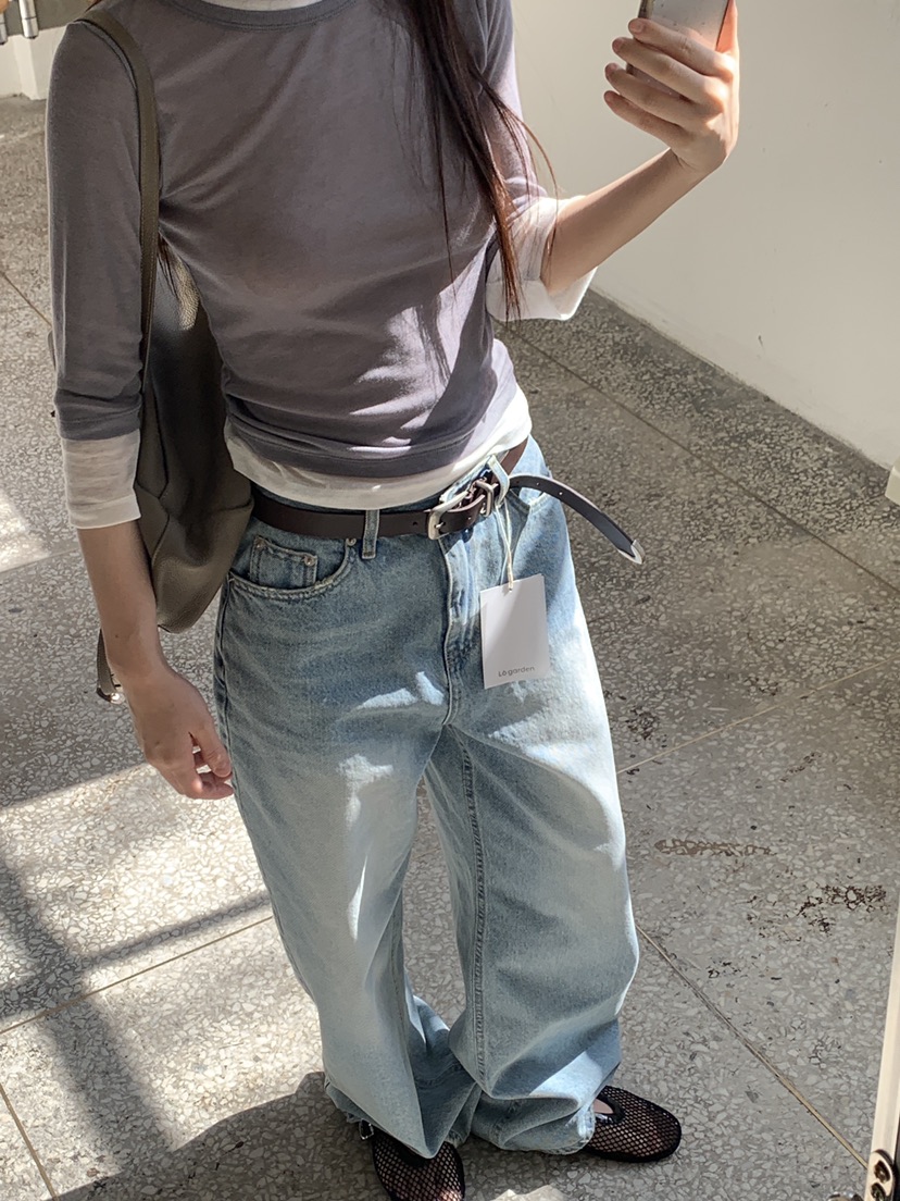 LOGARDEN韓國直郵實拍女士新品人氣熱賣休閑推薦職業腰帶LO GARDEN腰帶