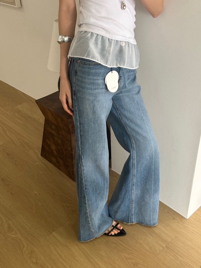 ME MO韓國東大門代購女裝新款休閑時尚26春夏人氣牛仔褲ME MO牛仔褲