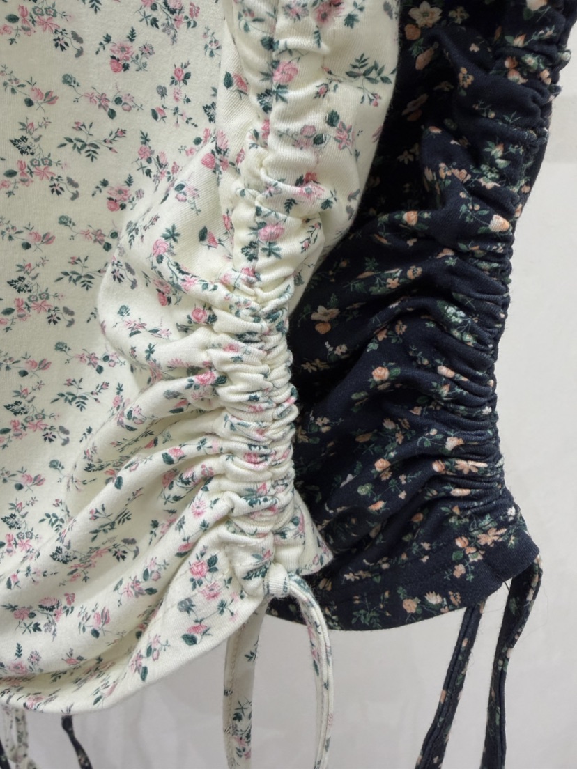 SHIRRING韓國直郵女裝新品人氣時尚休閑26春夏熱賣T恤褶皺SHIRRINGT恤