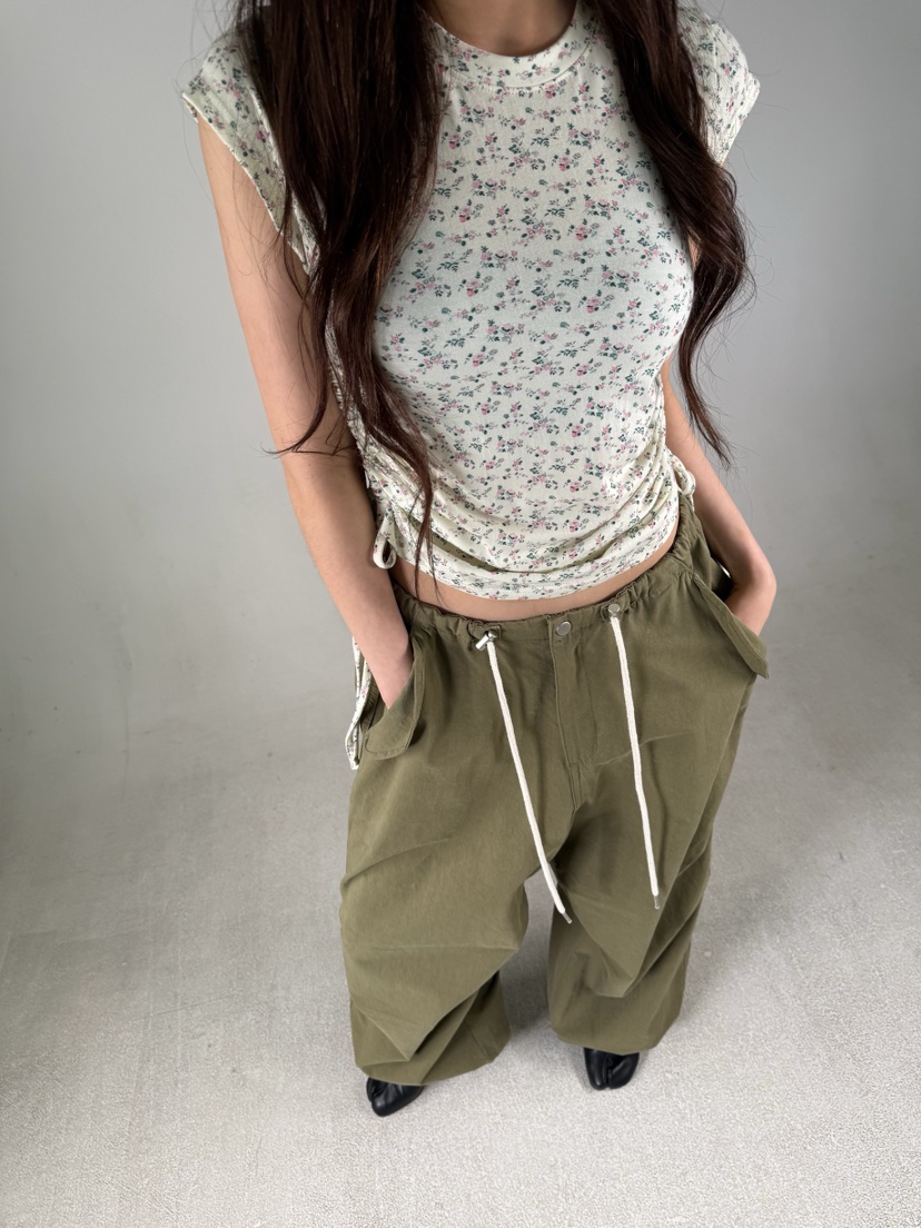 SHIRRING韓國直郵女裝新品人氣時尚休閑26春夏熱賣T恤褶皺SHIRRINGT恤