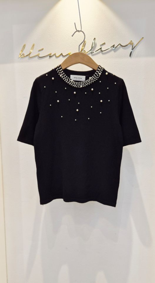 RICO/BLING BLING-S韓國東大門代購女士新款職業針織衫珍珠領RICO/BLING BLING-S針織衫圖色2