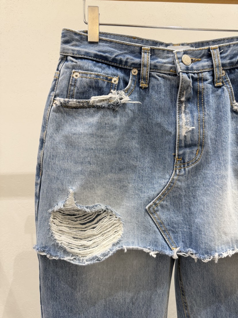 SHIRRING韓國東大門直郵女士新品26春夏人氣熱賣牛仔褲復古SHIRRING牛仔褲