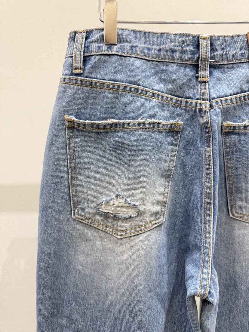 SHIRRING韓國東大門直郵女士新品26春夏人氣熱賣牛仔褲復古SHIRRING牛仔褲