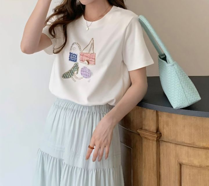 RICO/BLING BLING-S韓國代購女裝新款職業熱賣人氣T恤RICO/BLING BLING-ST恤